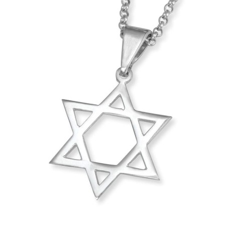 שרשרת תליון מגן דוד קלאסית מכסף סטרלינג
